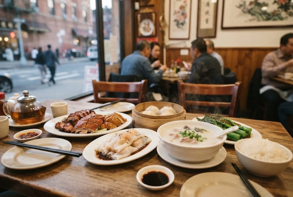 Cantonese dishes representing the dining experience at Carnation Restaurant Inc. in Brooklyn