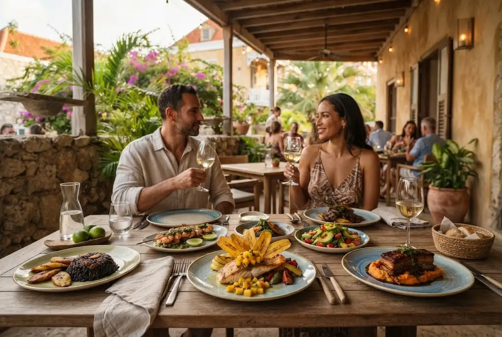 Modern Caribbean dining experience inspired by Kome Curacao Restaurant in Willemstad
